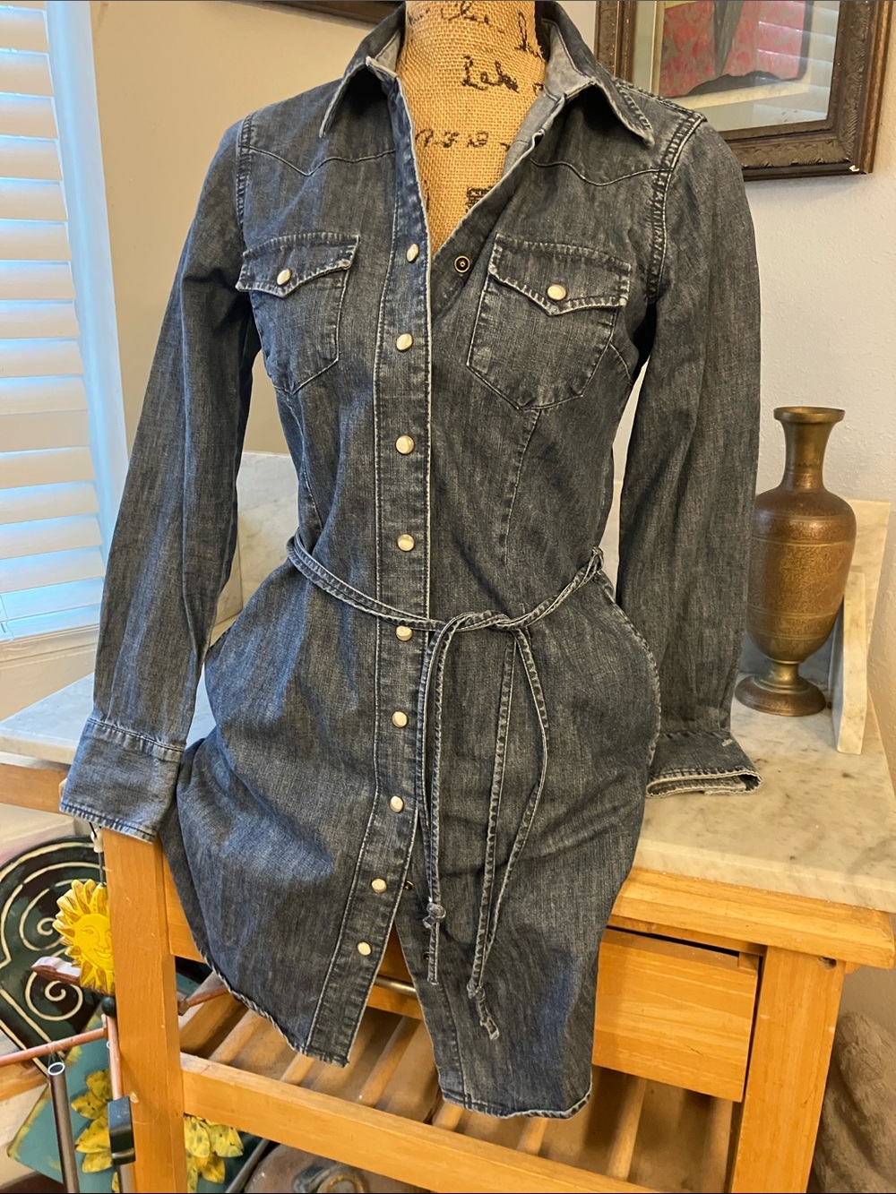 Lucky Brand Light Blue Denim Dress Mini SuperCute Sexy!! S